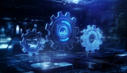 Obraz premium Gears icon representing automation technology.