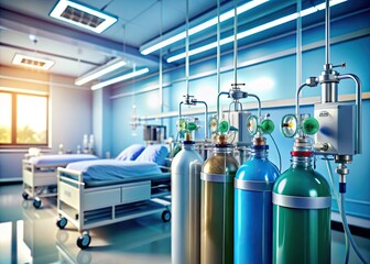 Hospital Medical Gas System, Oxygen Tanks, Medical Equipment, Gas Pipeline, Healthcare Facility, Medical Supplies, ICU Equipment, Respiratory Therapy