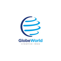 Creative Globe Concept Logo Design Template