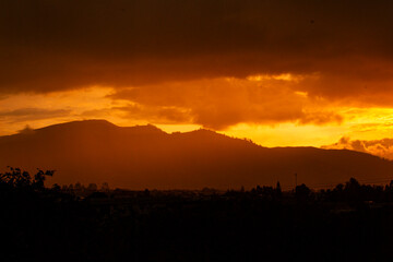 sunset in the mountains