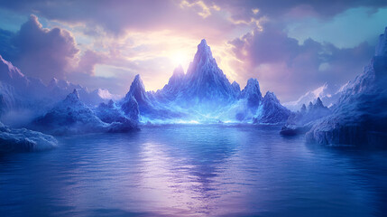 Serene Glacial Peaks Reflecting In Calm Waters