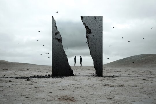 Dual existence: An artistic depiction of a parallel universe, blending abstract elements and surreal visuals, highlighting the enigmatic nature of alternate dimensions.