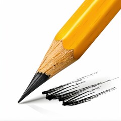 Fototapeta premium Pencil Sketching and Writing Wavy Lines School Stationery