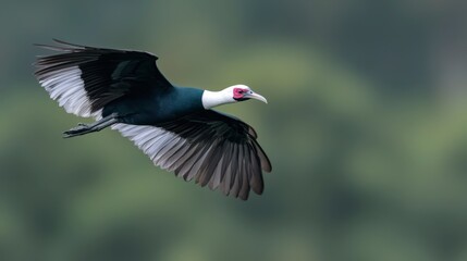 Obraz premium Grey headed Swamphen in Flight over Wetlands Bird Wildlife Photography