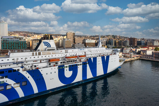 Huge GNV Ferry in Naples Italy