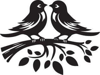 Obraz premium couple bird vector silhouette