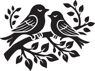 couple bird vector silhouette