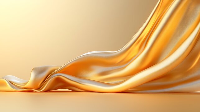 Festive artistic design flowing golden fabric for a serene chinese new year setting