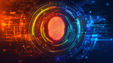Obraz premium futuristic digital fingerprint being scanned