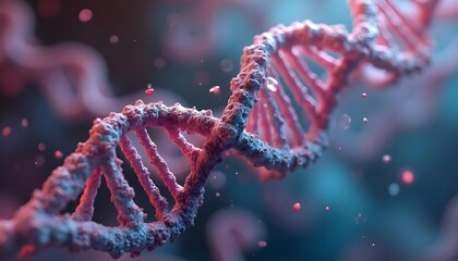 A detailed and highly magnified description of various ribonucleic acid molecules. Displaying a mixture of RNA molecules in a fluid environment,