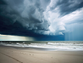 Impending Storm Front on Quiet Beach