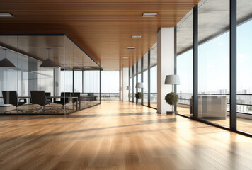 Obraz premium Spacious Modern Office with Panoramic City View