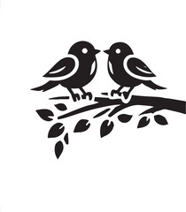 Fototapeta premium couple bird vector silhouette