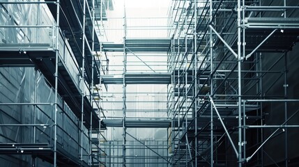 Naklejka premium Intricate Construction Scaffolding Structure