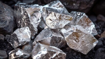 Shiny Raw Metallic Mineral Rocks