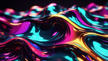 Obraz premium Another Liquid Glass Holographic Iridescent Abstract