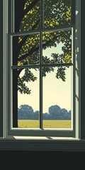 Obraz premium Serene View Through a Window