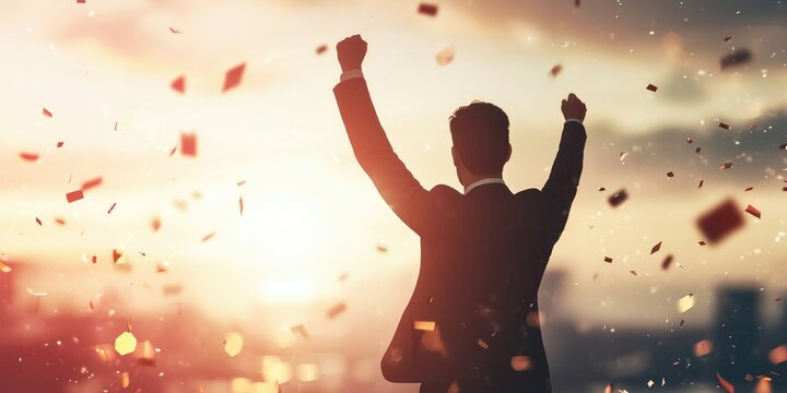 Achievement-themed imagery captures milestones like entrepreneurs closing deals, earning accolades, or celebrating significant business successes.