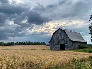 Fototapeta premium old barn in the field