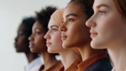 Obraz premium Close-up of business people from diverse backgrounds engaged in an equal opportunity workplace, fostering a sense of inclusivity