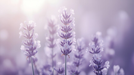 Obraz premium Simple and tranquil lavender to white gradient background, AI generated image