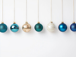 beautiful christmas balls banner with text space