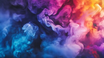 Obraz premium Colorful Abstract Smoke Swirls in a Dynamic Multicolored Composition : Generative AI