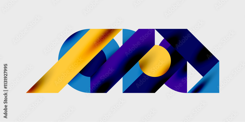 Aufkleber Vibrant abstract background circles with smooth gradients, creating a dynamic and modern design. Ideal for creative, tech, or contemporary-themed projects