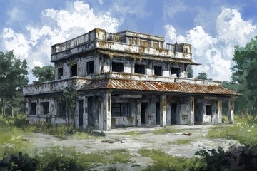 Obraz premium Abandoned House in the Woods