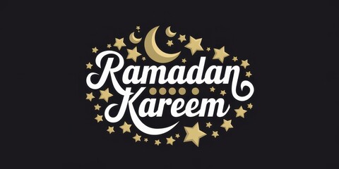 Ramadan Kareem Celebration with Crescent Moon and Stars