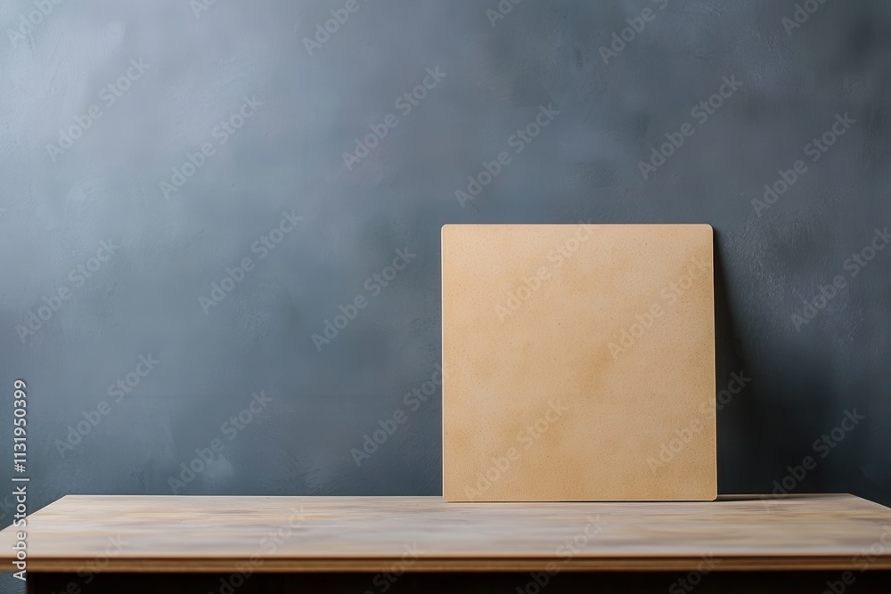 Poster minimalist display with a neutral background and surface.