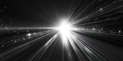 Futuristic Light Streaks Radial Blur Fast Energy Burst Dynamic Abstract Technology Motion