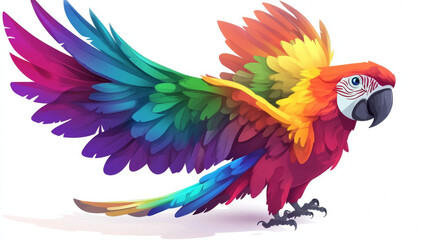 Obraz premium colorful parrot with outstretched wings displays vibrant feathers