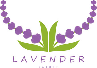 purple lavender flower logo, for flower gardens, parks, business, cosmetics, fashion, vector