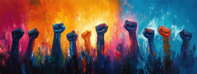 Protest Fist Activism Movement Civil Rights March Rebellion Unity Social Change Youth Power Crowd Demonstration