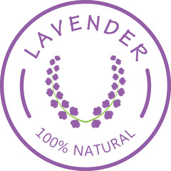 purple lavender flower logo, for flower gardens, parks, business, cosmetics, fashion, vector