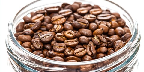 Fototapeta premium A close-up of a premium coffee beans jar, symbolizing expensive coffee brewing.