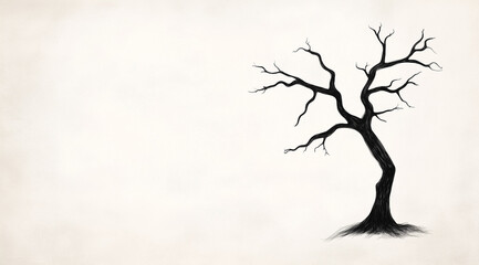 Obraz premium Tree Grunge-Style Hand-Drawn Art with Detailed Textured Feel