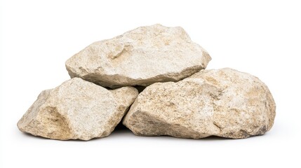 Obraz premium Natural Textured Rocks Piled on White Background for Decoration