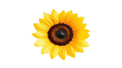 Obraz premium Bright Sunflower Isolated on White Background for Fresh Visuals