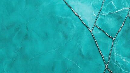 Fototapeta premium Abstract Turquoise Surface with Cracked Texture and Elegance