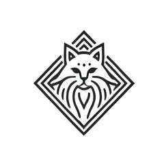 Fototapeta premium the white cat logo