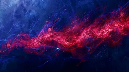 Fototapeta premium Abstract Crimson and Cobalt Energy Flow: A Dynamic Digital Painting