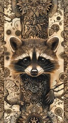 Mystical Raccoon: A Tapestry of Nature and Art