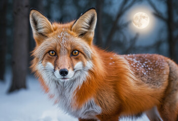 red fox in the snow