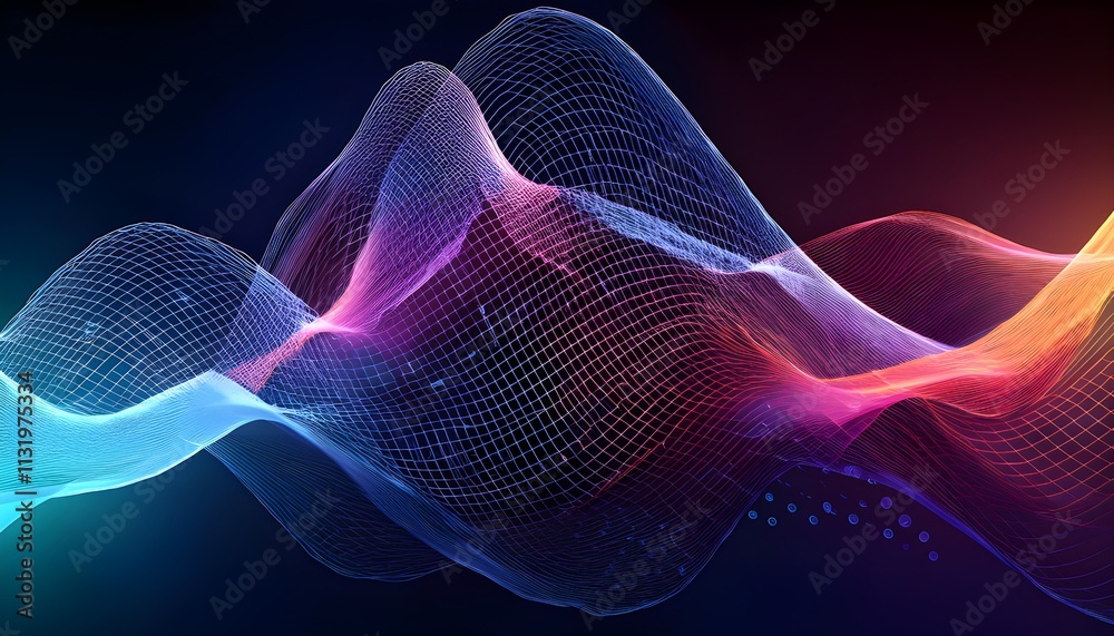 Poster a modern digital abstract 3d background, suitable for describing network capabilities