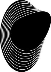 Naklejka premium Circle black dynamic wavy shape. Element for tech, digital, future, network