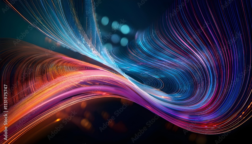 Poster A modern digital abstract 3D background, suitable for describing network capabilities