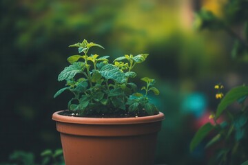 Fototapeta premium A potted plant thriving in natural light.