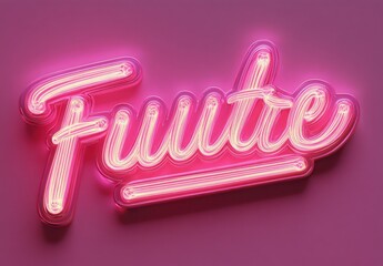Neon Pink 3D Translucent Cursive Text Effect Mockup